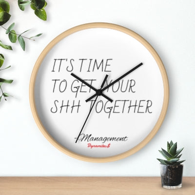 Wall Clock — "It's Time to Get Your Shh Together" Modern Minimalist Funny Office Clock
$43.53
Base colors: Wooden Base

Hand colors: Black
Black
White